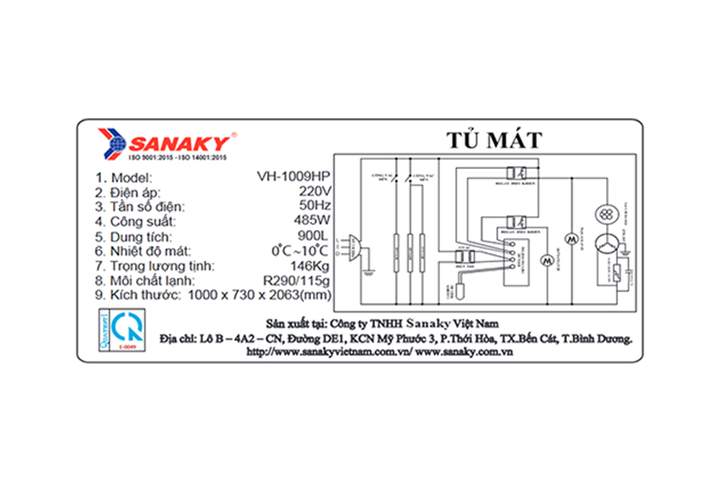 Tủ mát Sanaky 900 lít TM.VH-1009HP