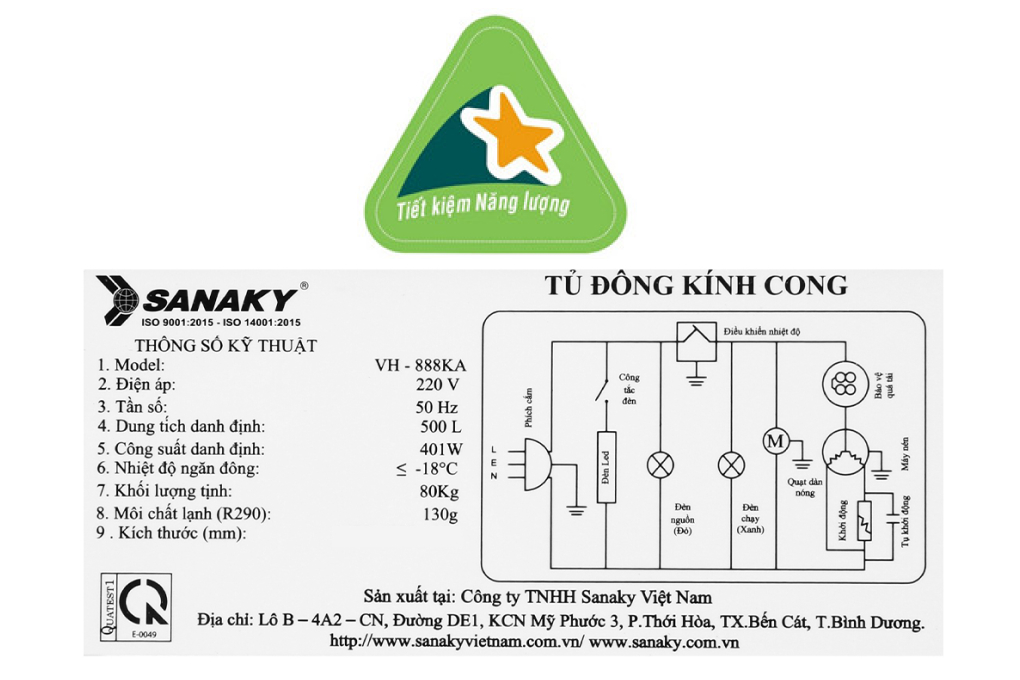 Tủ đông Sanaky 500 lít VH-888KA