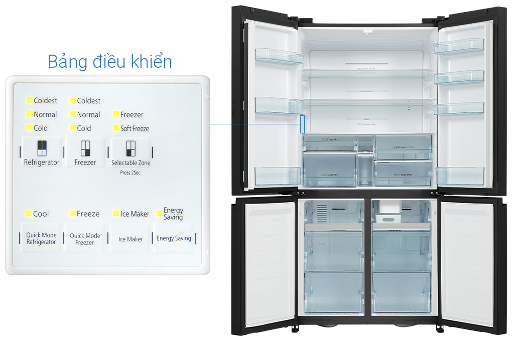 Tủ lạnh Hitachi Inverter 569 lít Multi Door R-WB640PGV1 GCK